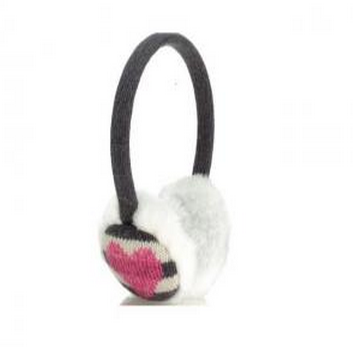 Ladies heart knit earmuff