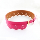 Pu Leather Hollow Out Flowers Belts