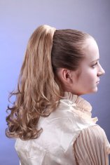 Yellow Curly Human Pony Tail Wigs and Extension for Women