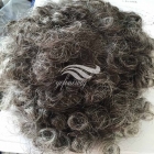 Curly Grey Human Hair Mens Hair Replacement Systems