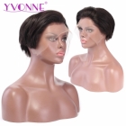 YVONNE Trendy Short Human Hair Lace Front Wigs Creative Pixie Hairstyle By Original Design 180% Density Natural Color Pre-plucked Hairline