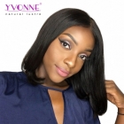 YVONNE Short Lace Front Human Hair BOB Wigs Brazilian Virgin Hair 180% Density Natural Color
