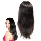 130% Density Glueless Virgin Hair Straight Human hair Lace Front Wig