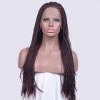 brown braided synthetic lace front wig