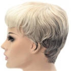 Two Toned Grey Blonde Short Pixie Crop Synthetic Ladies Wig