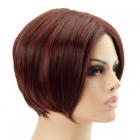 Ladies Brown Bob with Red Highlights Synthetic Wig