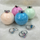 Christmas holiday gift set organic bath bombs with rings outside