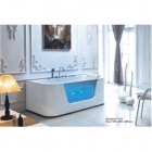 Massage bathtub with glass