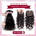 Hair with Closure ( 3+1 ) Natural wave