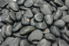 Black polished pebbles